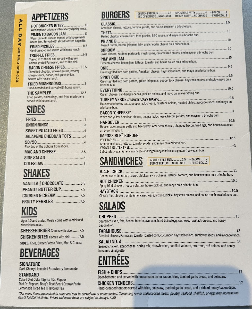 Society Burger Menu - Image 1