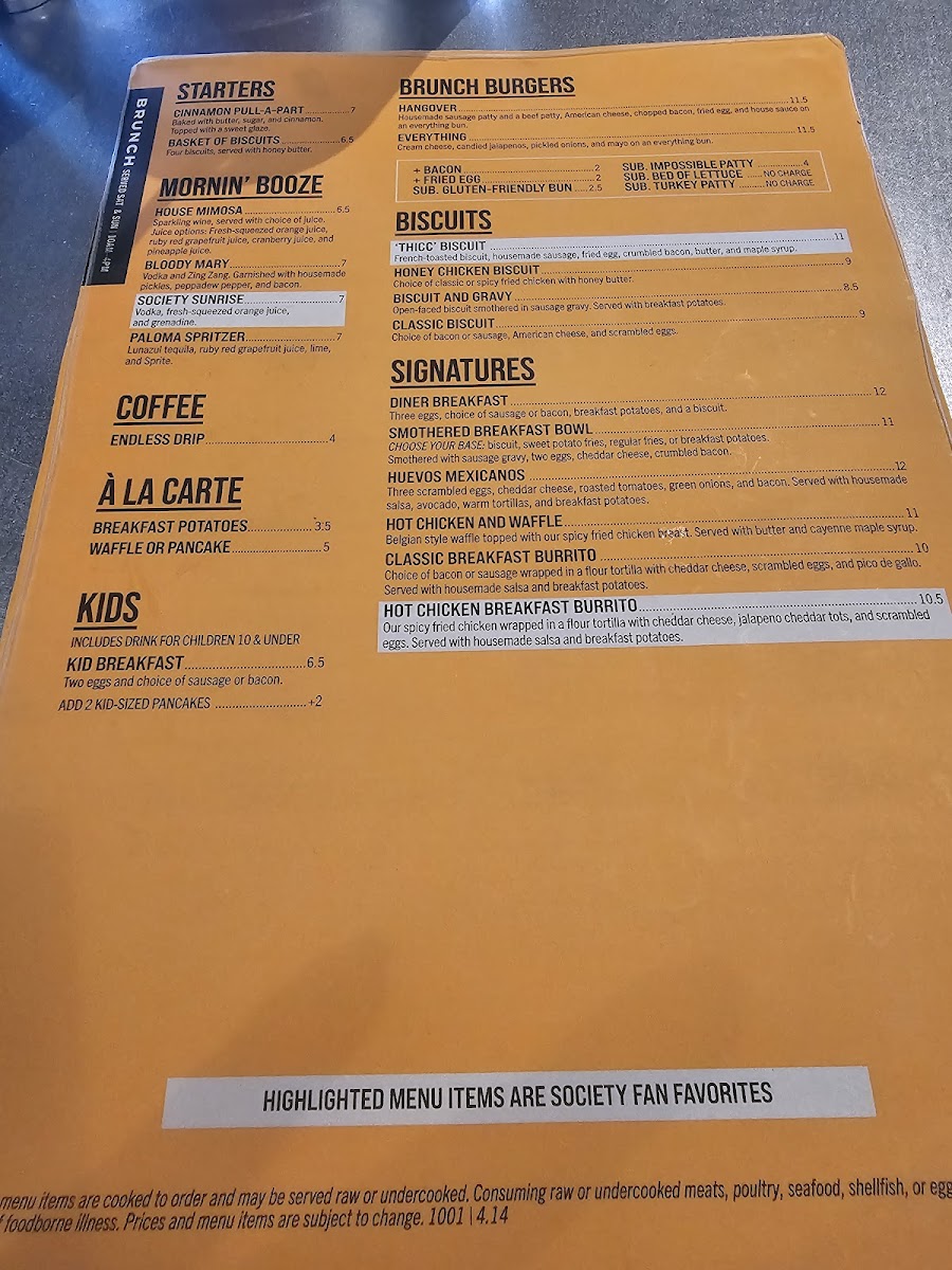 Society Burger Menu - Image 6